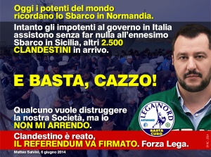 Slogan LegaNord Salvini
